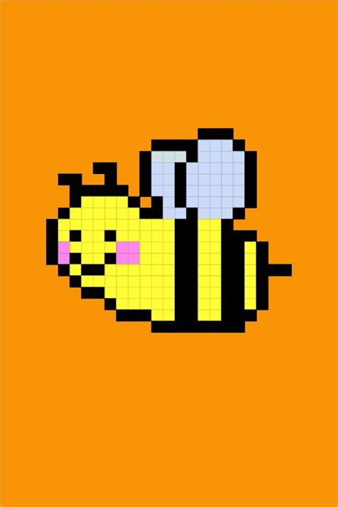 Easy Pixel Art Honey Bee Pixel Art Facile Abeille Pixel Art Ponto