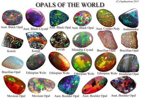 Opals Of The World Chart Shows That There Are Many Quite Distinct Opals