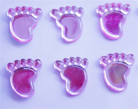 Baby Girl Boy Pink Blue Footprint Diamante Stickers Card Craft
