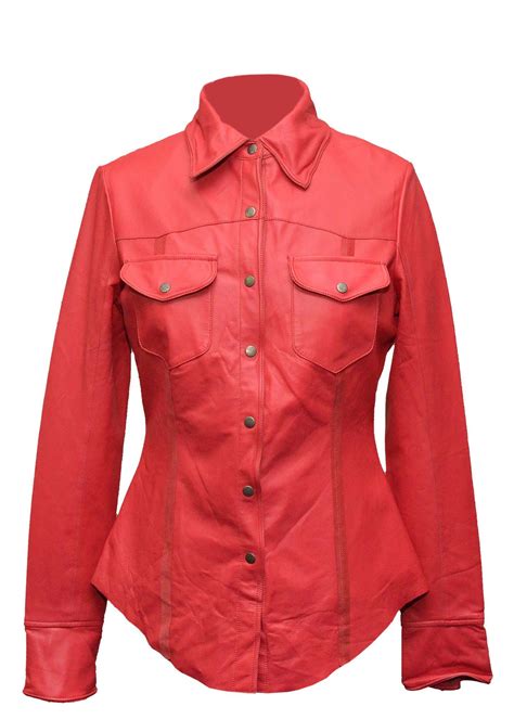 Red Women Leather Jacket Sheep Leather Leather And Lace Red Jacket