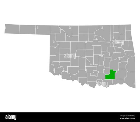 Map Of Atoka In Oklahoma Stock Photo Alamy