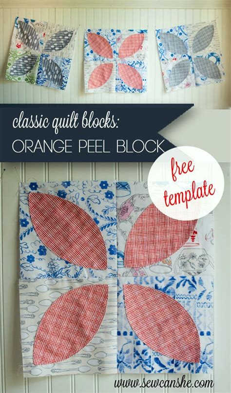 Easy Quilt Block Tutorial The Orange Peel Quilt Block With A Free