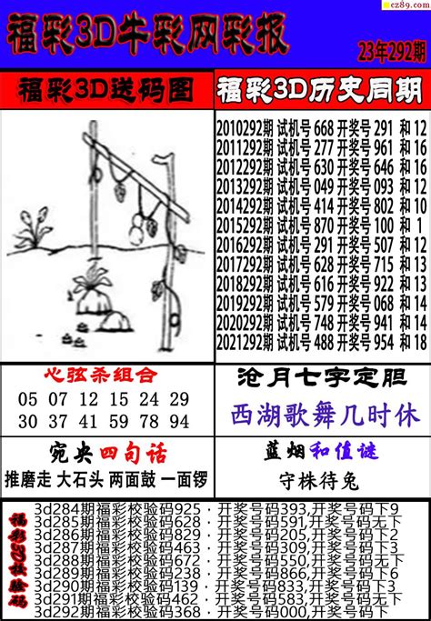 23年292期福彩3d彩票指南【牛彩版】牛彩网