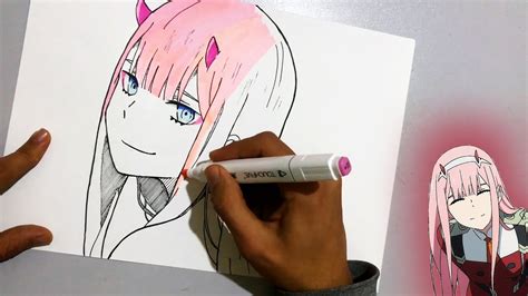 How To Draw Zero Two From Darling In The Franxx Drawing Tutorial