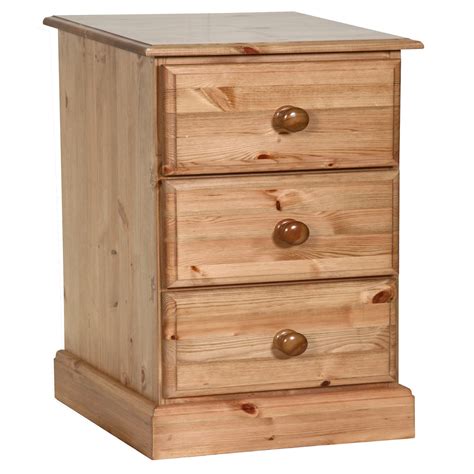 Bedside Table Standard Height With 3x Drawers Realwoods