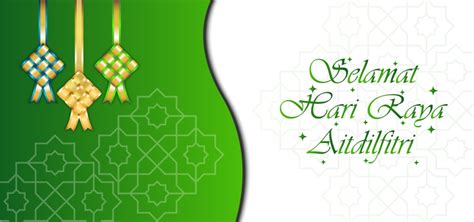 Selamat Hari Raya Aidilfitri Vector Colorful Background Template Design