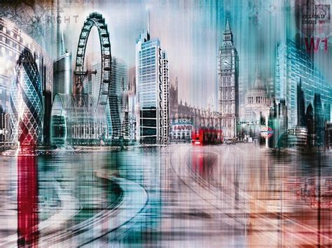 Artland Poster Leinwandbild London Skyline Städte London Digitale