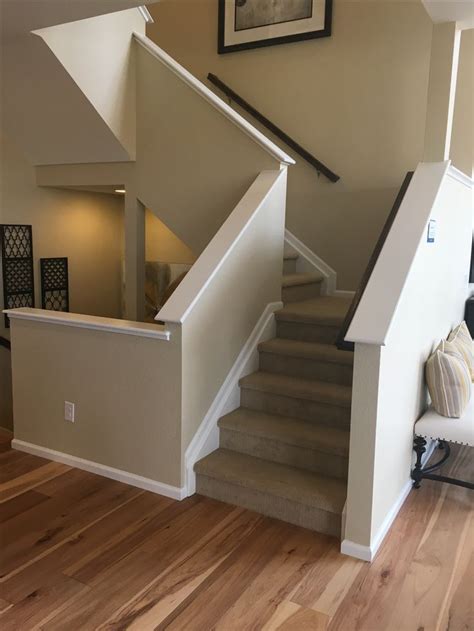 Parts 3 and 9 for stairs, landings, handrails and guards. Image result for drywall stair railing | Basement stairs ...