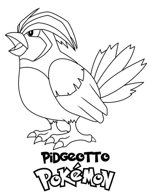 Vigoroth Pokemon Coloring Page Pidgeotto Coloring Page Free Printable