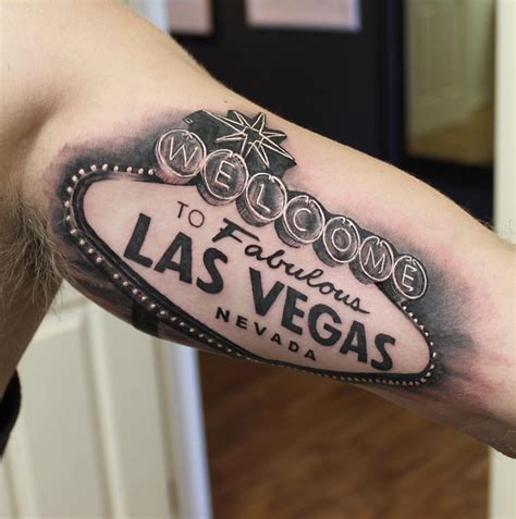 A colorful background on watercolor tattoo designs. Entrancing Las Vegas Sign Tattoos Watercolor Tattoo Artist ...