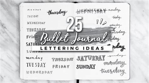 25 Bullet Journal Lettering Handwriting Ideas Youtube Bullet