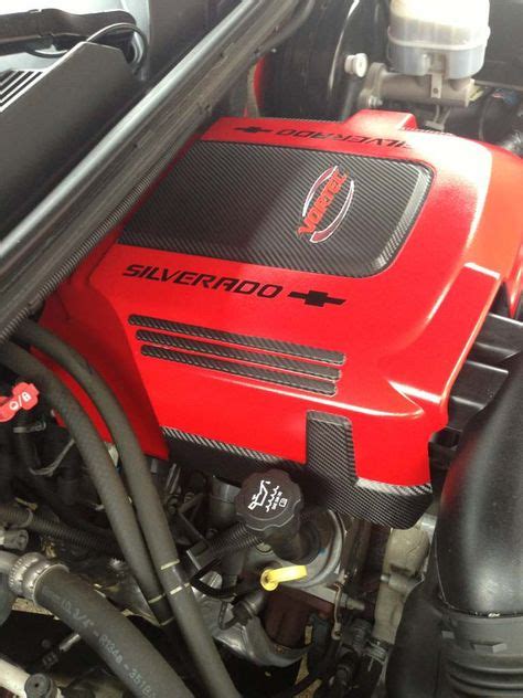 Custom 62l L92 Vortec Red And Black Painted Engine Cover Carbon Fiber