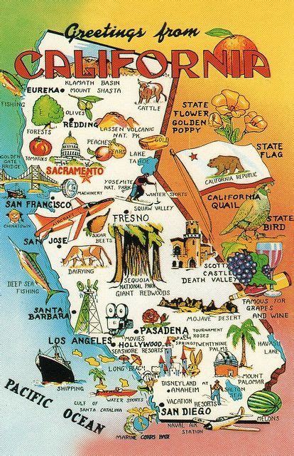Pin By Tyrone Davis On Koolty56 California Postcard California Map Map