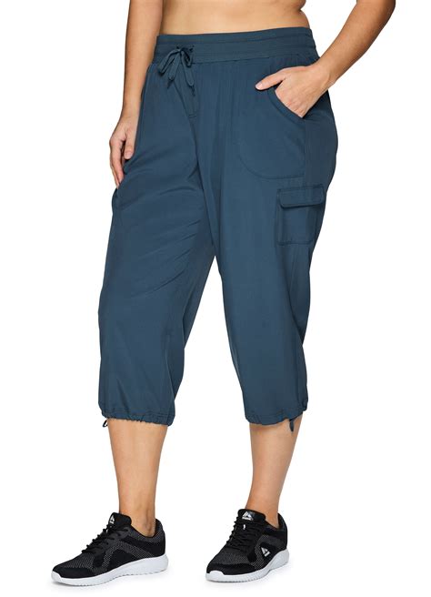 RBX Active Women S Plus Size Relaxed Lightweight Woven Cargo Capri Pant Walmart Com