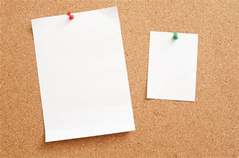 Free Stock Photo 10820 Small And Big Size Paper Pinned On Notice Board
