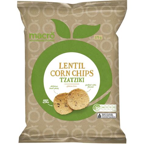 View all of our gluten free tortilla products. Macro Lentil Corn Chips Tzatziki Gluten Free 175g | Woolworths