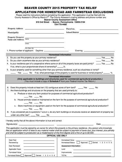Beaver County Homestead Exemption Fill Out And Sign Online Dochub