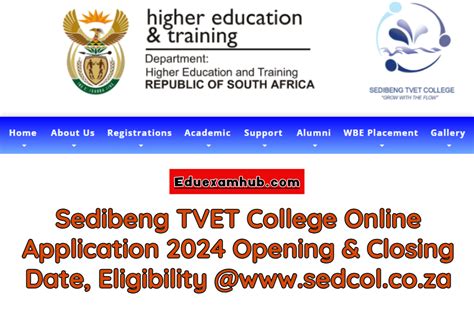 Sedibeng Tvet College Online Application 2024 Opening And Closing Date