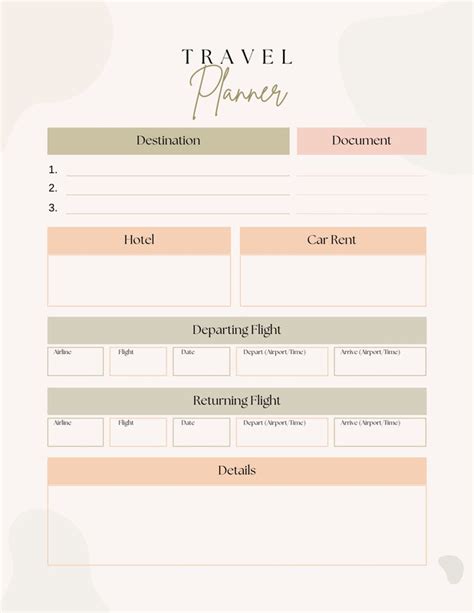 Page 5 Free And Customizable Itinerary Planner Templates Canva