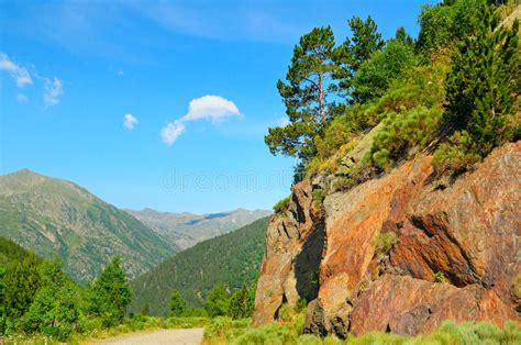 Mountain Landscape With Cliff And Pines Stock Image Image Of Fall