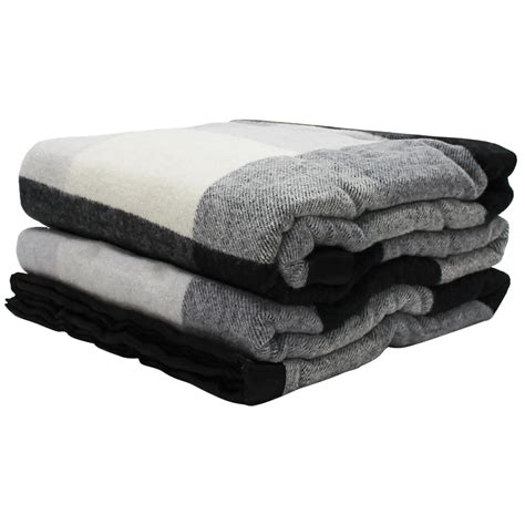 Onkaparinga Australian Wool Blanket Queenking Black Grey