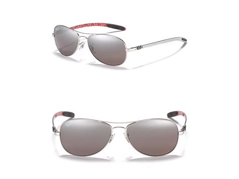 Ray Ban Tech Aviator Polarized Sunglasses In Silver For Men Silver