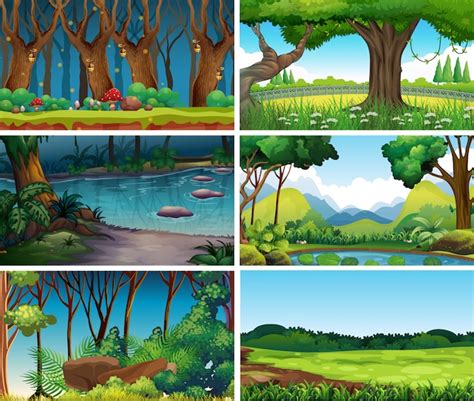 Empty Blank Landscape Nature Scenes Vector Free Download