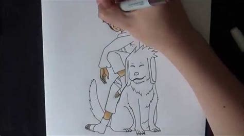 Drawing Kiba And Akamaru From Naruto ナルト Youtube