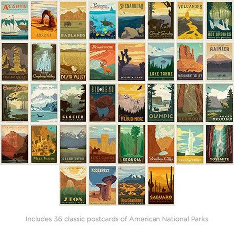 National Park Postcard Set American National Parks Postcard Vintage