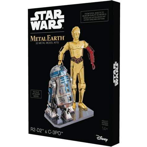 Metal Earth 3d Metal Model Kit Star Wars R2 D2 And C 3po Box Set
