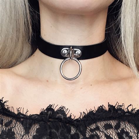 O Ring Choker O Ring Collar Faux Leather Choker Gothic Jewelry Goth