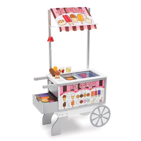 Melissa And Doug Wooden Snacks And Sweets Food Cart 40 Play Food Pcs