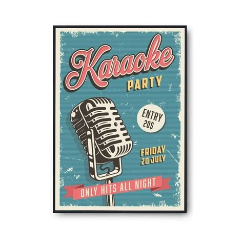 Affiche Vintage Karaoke Poster Humour Pour Décoration Murale Qualité