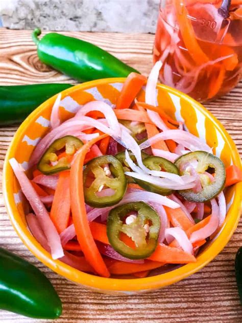 Homemade Escabeche Mexican Pickled Vegetables Recipe Three Olives