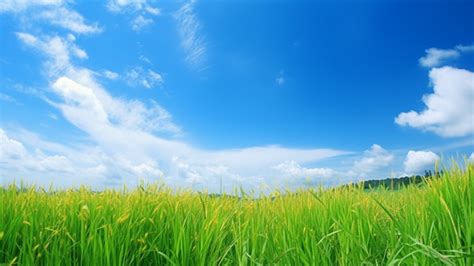 Xilin Gol Grassland Under Blue Sky And White Clouds Background Blue