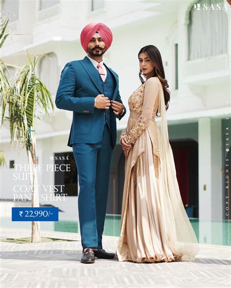 SASA Coat Pant Vest Coat Wedding Store Punjabi Wedding Three Piece