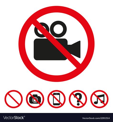 No Camera Sign Icon On White Background Royalty Free Vector