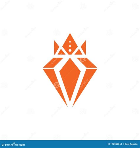 Diamond With Crown Logo Design Vector Template Stock Vector