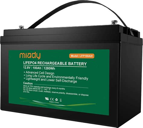 Buy Miady 12v 100ah Lithium Phosphate Battery 2000 Cycles Lifepo4