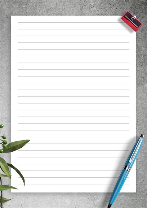Printable Lined Paper Template Customize And Print