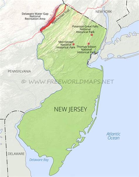 Physical Map Of New Jersey