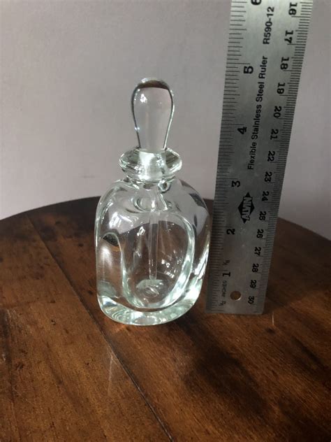 Hand Blown Glass Bottle With Beautiful Long Stopper Etsy