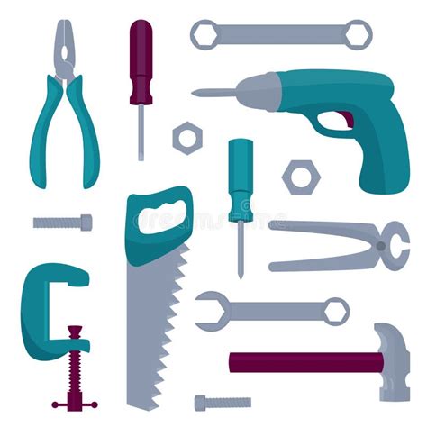 Work Tools Large Vector Collection Stock Vector Illustration Of
