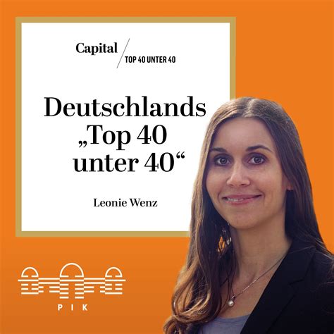 Leonie Wenz Unter Deutschlands Top 40 Unter 40 — Potsdam Institut Für Klimafolgenforschung