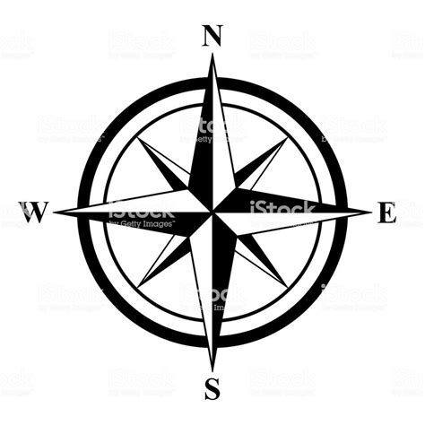 Basic Compass Rose On The White Background Compass Rose Compass