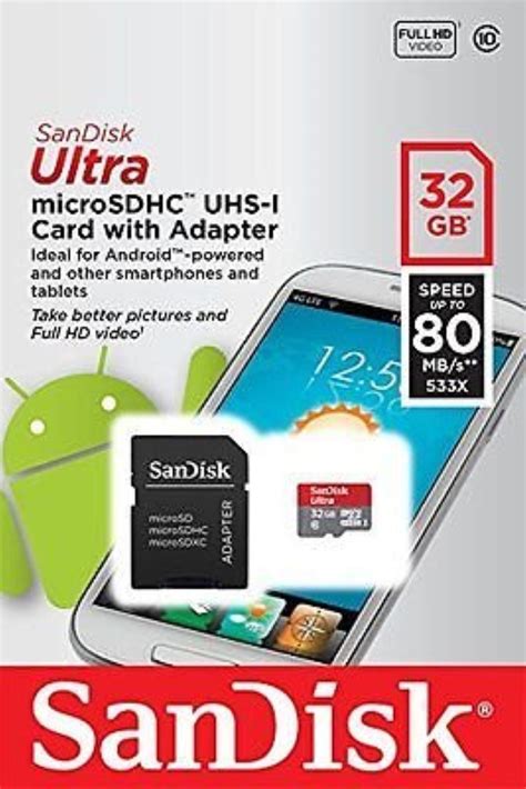 32gb Sandisk Ultra Microsdhc Uhs 1 Card With Adapter Uk
