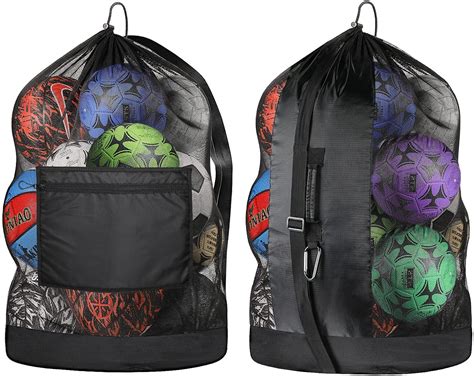 Extra Large Ball Bag Mesh Soccer Ball Bag Adjustable Shoulder And