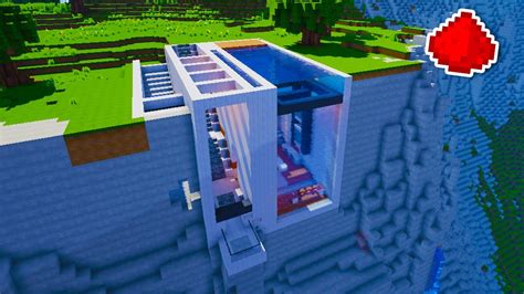 Minecraft Cliff Side Modern Redstone House Youtube