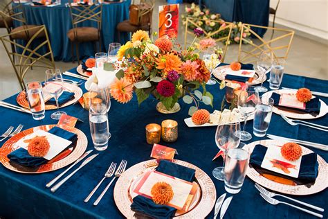 A Navy Blue And Burnt Orange Wedding Flora Nova Design Premier