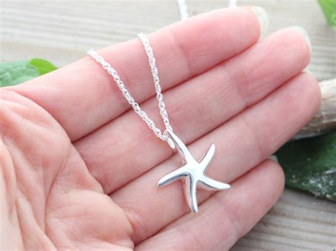 Starfish Necklace Sterling Silver Starfish Necklace By Monyart